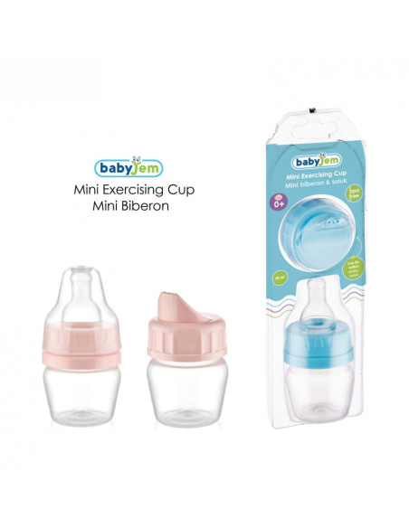 UP-bj_6613,Mini biberon 2 in 1 Cana si biberon din sticla BabyJem 30 ml (Culoare: Somon)