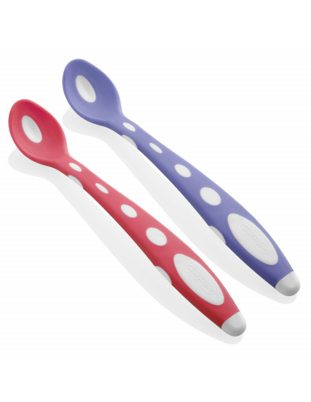 UP-bj_5632,Set 2 lingurite din silicon BabyJem Soft Spoon (Culoare: Mov)