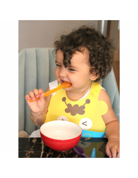 UP-bj_6262,Baveta din silicon Soft Baby Bib (Culoare: Gri)