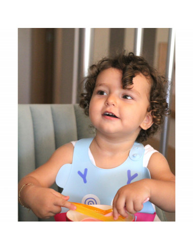 UP-bj_6262,Baveta din silicon Soft Baby Bib (Culoare: Gri)