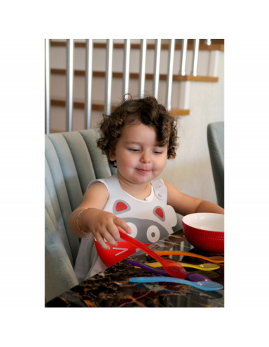 UP-bj_6262,Baveta din silicon Soft Baby Bib (Culoare: Gri)