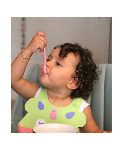 UP-bj_6262,Baveta din silicon Soft Baby Bib (Culoare: Gri)