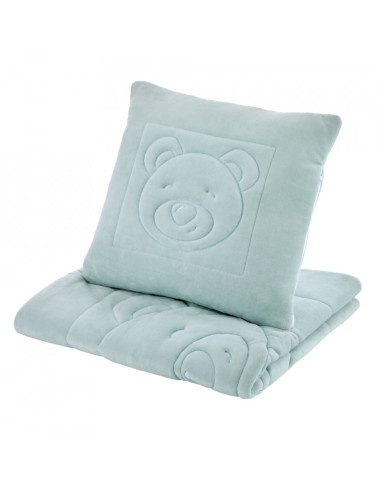UP-bj_6642,Set pernuta si paturica din plus Bear BabyJem (Culoare: Roz)