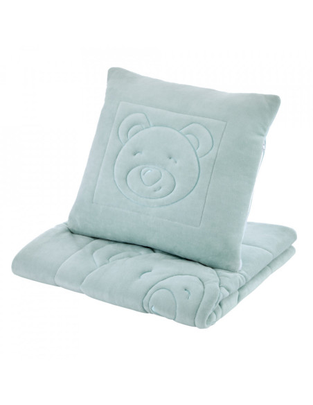 UP-bj_6642,Set pernuta si paturica din plus Bear BabyJem (Culoare: Roz)