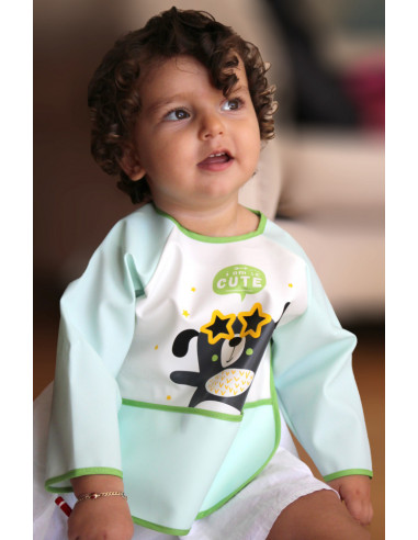 UP-bj_0344,Baveta cu maneci si buzunar BabyJem Polly Bib (Culoare: Bleu) UP-bj_0344,Baveta cu maneci si buzunar BabyJem Polly Bib (Culoare: Bleu)