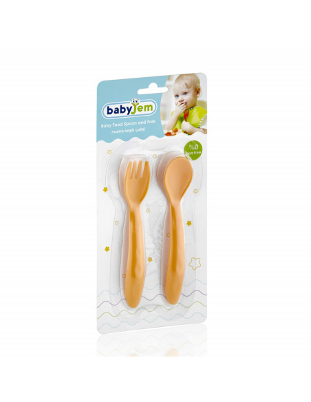 UP-bj_4954,Set lingurita si furculita BabyJem (Culoare: Albastru)