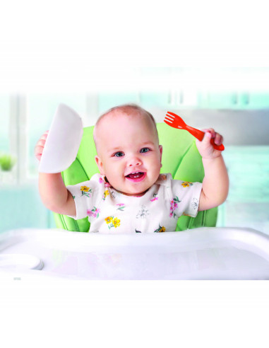 UP-bj_4955,Set lingurita si furculita BabyJem (Culoare: Portocaliu)