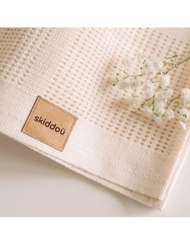 UP-sk_2090111,Paturica nou nascut Skiddou Lindi, 100% bumbac, Crem, 75x100cm