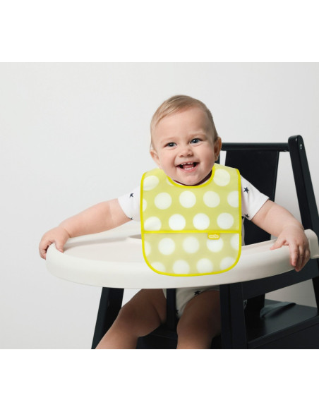 UP-bj_8402,Baveta cu 2 fete si buzunar, BabyJem, 24x35 cm (Culoare: Galben)
