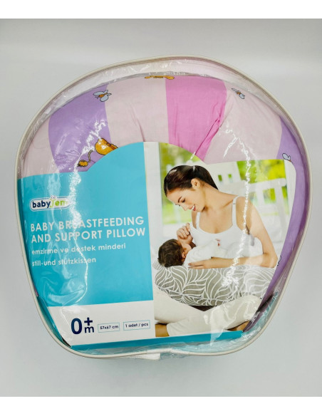 UP-bj_082-18,Perna pentru alaptat 2 in 1 Nursing Pillow Zoo, BabyJem (Culoare: Roz)