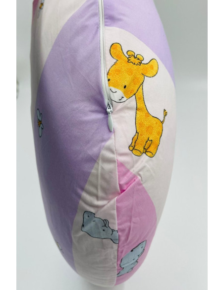 UP-bj_082-18,Perna pentru alaptat 2 in 1 Nursing Pillow Zoo, BabyJem (Culoare: Roz)