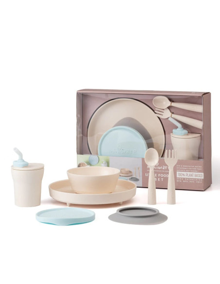 UP-mw_MWLFVA,Set diversificare hrana bebelusi Miniware Little Foodie, 100% din materiale naturale biodegradabile, 6 piese, Vanil