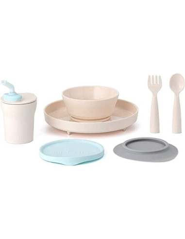 UP-mw_MWLFVA,Set diversificare hrana bebelusi Miniware Little Foodie, 100% din materiale naturale biodegradabile, 6 piese, Vanil