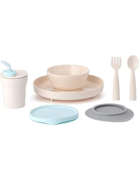 UP-mw_MWLFVA,Set diversificare hrana bebelusi Miniware Little Foodie, 100% din materiale naturale biodegradabile, 6 piese, Vanil