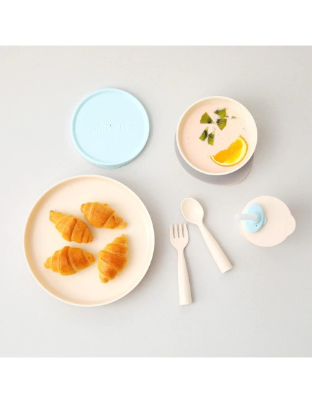 UP-mw_MWLFVA,Set diversificare hrana bebelusi Miniware Little Foodie, 100% din materiale naturale biodegradabile, 6 piese, Vanil