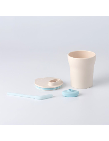 UP-mw_MWLFVA,Set diversificare hrana bebelusi Miniware Little Foodie, 100% din materiale naturale biodegradabile, 6 piese, Vanil