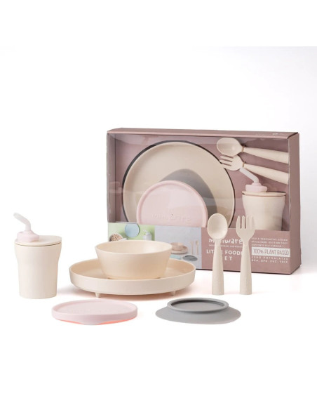 UP-mw_MWLFVC,Set diversificare hrana bebelusi Miniware Little Foodie, 100% din materiale naturale biodegradabile, 6 piese, Vanil