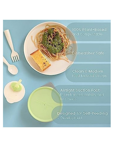 UP-mw_MWLFVC,Set diversificare hrana bebelusi Miniware Little Foodie, 100% din materiale naturale biodegradabile, 6 piese, Vanil