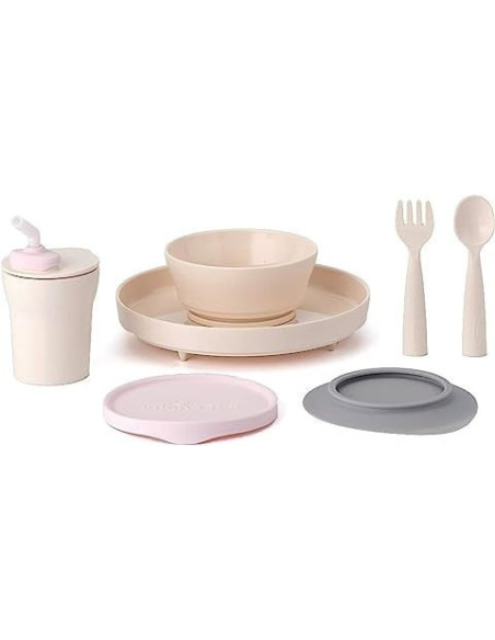 UP-mw_MWLFVC,Set diversificare hrana bebelusi Miniware Little Foodie, 100% din materiale naturale biodegradabile, 6 piese, Vanil