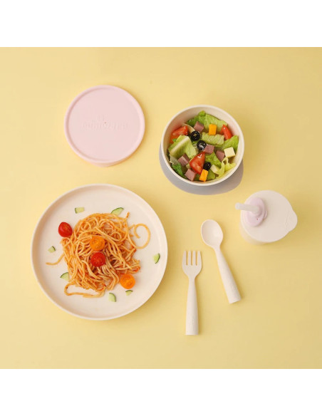 UP-mw_MWLFVC,Set diversificare hrana bebelusi Miniware Little Foodie, 100% din materiale naturale biodegradabile, 6 piese, Vanil