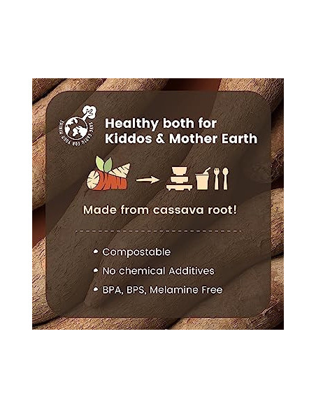 UP-mw_MWFBDCC,Set diversificare hrana bebelusi Miniware First Bites Deluxe, 100% din materiale naturale biodegradabile, 4 piese,