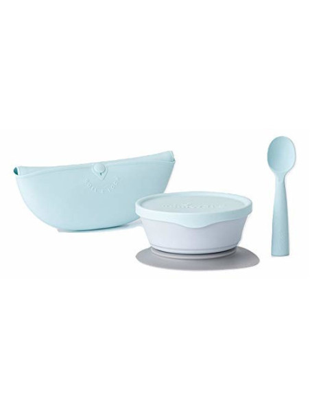 UP-mw_MWFBDAA,Set diversificare hrana bebelusi Miniware First Bites, 100% din materiale naturale biodegradabile, 4 piese, Aqua