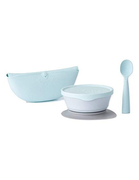 UP-mw_MWFBDAA,Set diversificare hrana bebelusi Miniware First Bites, 100% din materiale naturale biodegradabile, 4 piese, Aqua