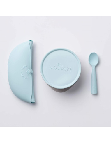 UP-mw_MWFBDAA,Set diversificare hrana bebelusi Miniware First Bites, 100% din materiale naturale biodegradabile, 4 piese, Aqua