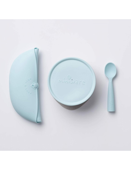 UP-mw_MWFBDAA,Set diversificare hrana bebelusi Miniware First Bites, 100% din materiale naturale biodegradabile, 4 piese, Aqua
