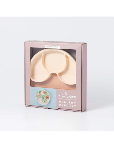 UP-mw_MWHMTP,Set diversificare hrana bebelusi Miniware Healthy Meal, 100% din materiale naturale biodegradabile, 3 piese, Toffee