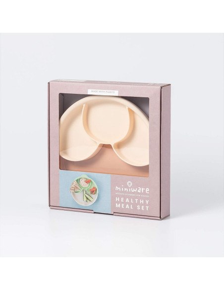 UP-mw_MWHMTP,Set diversificare hrana bebelusi Miniware Healthy Meal, 100% din materiale naturale biodegradabile, 3 piese, Toffee