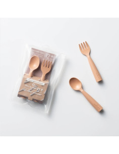 UP-mw_MWMFCT,Set de tacamuri bebelusi Miniware My First Cutlery, 100% din materiale naturale biodegradabile, Toffee