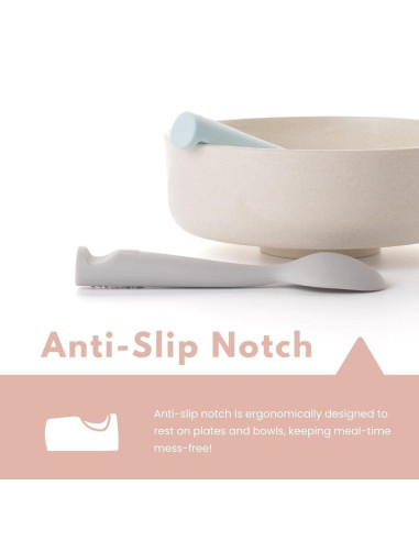 UP-mw_MWTSGC,Set de lingurite bebelusi Miniware, 100% silicon alimentar, Grey+Cotton candy