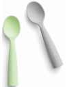 UP-mw_MWTSGK,Set de lingurite bebelusi Miniware, 100% silicon alimentar, Grey+Keylime