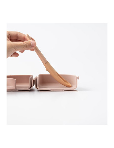 UP-mw_P2PS7BB,Set de lingurite 2 in 1 bebelusi Miniware Pre2PRO, 100% din materiale naturale biodegradabile, Blue Banana