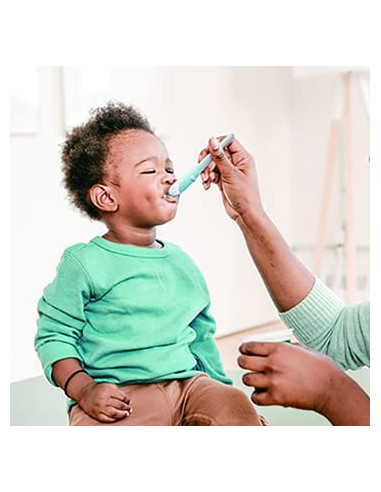 UP-mw_P2PS7BB,Set de lingurite 2 in 1 bebelusi Miniware Pre2PRO, 100% din materiale naturale biodegradabile, Blue Banana