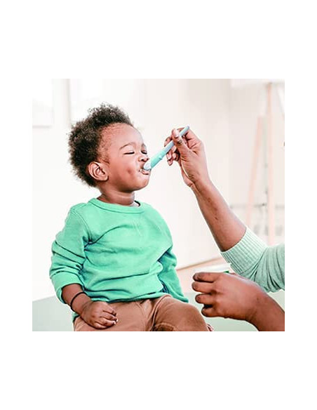 UP-mw_P2PS7BB,Set de lingurite 2 in 1 bebelusi Miniware Pre2PRO, 100% din materiale naturale biodegradabile, Blue Banana