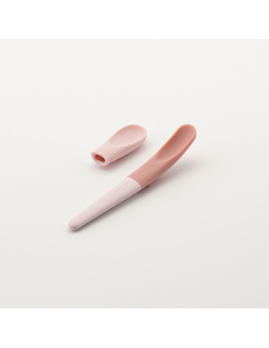 UP-mw_P2PS7PA,Set de lingurite 2 in 1 bebelusi Miniware Pre2PRO, 100% din materiale naturale biodegradabile, Pink Antioxidant