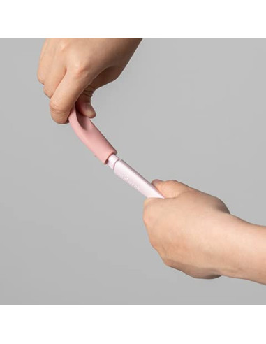 UP-mw_P2PS7PA,Set de lingurite 2 in 1 bebelusi Miniware Pre2PRO, 100% din materiale naturale biodegradabile, Pink Antioxidant