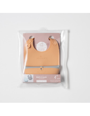 UP-mw_SBIBT,Baveta bebelusi Miniware Roll & Lock, 100% din silicon alimentar, Toffee