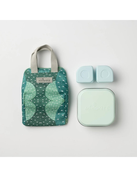 UP-mw_RGBPP,Set geanta termoizolanta Mealtote cu cutie Grow bento, Miniware Ready Go! Bento, 4 piese, Prickly Pear