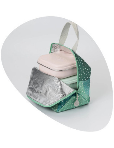UP-mw_RGBPP,Set geanta termoizolanta Mealtote cu cutie Grow bento, Miniware Ready Go! Bento, 4 piese, Prickly Pear