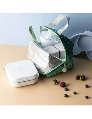 UP-mw_RGBPP,Set geanta termoizolanta Mealtote cu cutie Grow bento, Miniware Ready Go! Bento, 4 piese, Prickly Pear