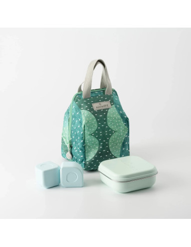 UP-mw_RGBPP,Set geanta termoizolanta Mealtote cu cutie Grow bento, Miniware Ready Go! Bento, 4 piese, Prickly Pear