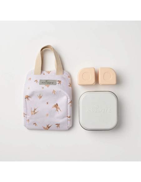 UP-mw_RGBGS,Set geanta termoizolanta Mealtote cu cutie Grow bento, Miniware Ready Go! Bento, 4 piese, Golden Swallow