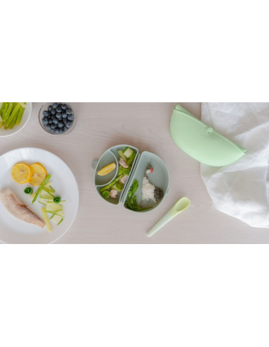 UP-mw_SLFSSG,Recipient diversificare hrana bebelusi Miniware Silifold, 100% din silicon alimentar, Sage