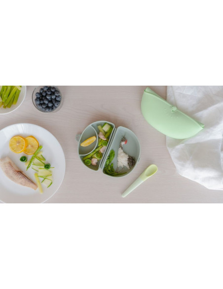 UP-mw_SLFSSG,Recipient diversificare hrana bebelusi Miniware Silifold, 100% din silicon alimentar, Sage