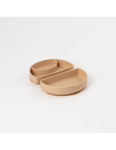 UP-mw_SLFSAB,Recipient diversificare hrana bebelusi Miniware Silifold, 100% din silicon alimentar, Almond Butter