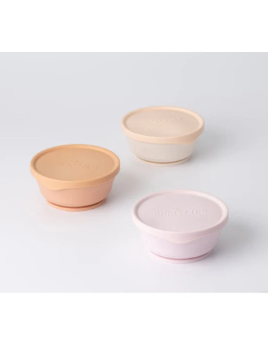 UP-mw_MWCB3CTV,Set 3 boluri cu capac hrana bebelusi Miniware, 100% din materiale naturale biodegradabile, Cotton Candy+Toffee+Va