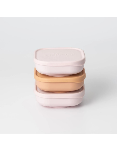 UP-mw_MWSB3CTV,Set 3 boluri pentru hrana bebelusi Miniware Snack Bowl, 100% din materiale naturale biodegradabile, Cotton Candy+